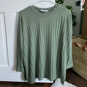 Carly Jean Los Angeles XS Evelyn olive ribbed NEW